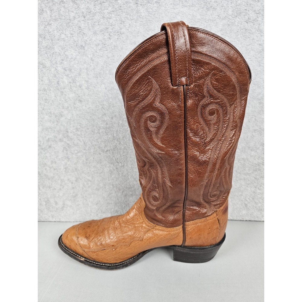 Tony Lama CZ906 Smooth  Ostrich Quill Cowboy Boots Mens 10 D Peanut Brittle - Picture 10 of 16